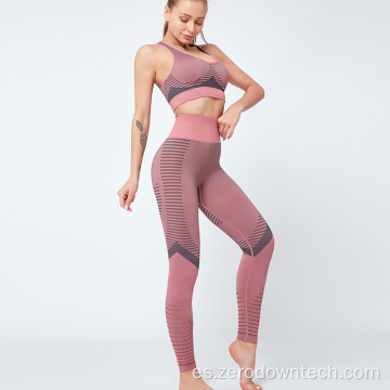 Conjunto de yoga ajustado de cintura alta para mujer, conjunto de yoga sin costuras, ropa deportiva corta